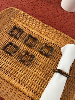 Bamboo Napkin rings set of 6