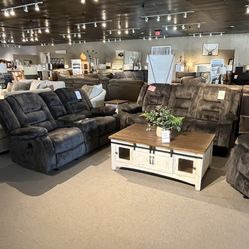 Manual Reclining Sofa And Loveseat