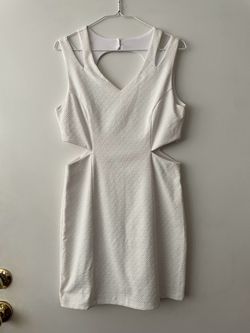White textured cutout mini dress new size L