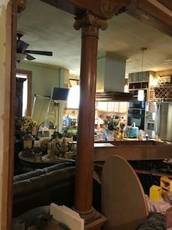 Architectural Entrance with columns, corbels, capitals, bases and backboard