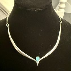 Vintage Navajo Sterling Silver Collar Necklace 