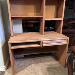 Wooden Desk with Shelves 