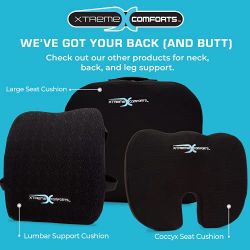 Xtreme Comforts Seat Cushion, Office Chair Cushions - Pack of 1 Padded Foam Cushion w/Handle for Desk, Wheelchair & Car Use - Back Support Pillow for 