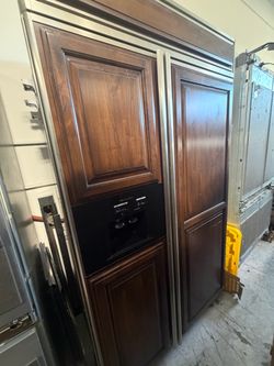 Built-In Side-by-Side Refrigerator with Wood Panel Doors
