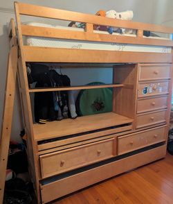 Twin Size Bunk Bed Solid Wood