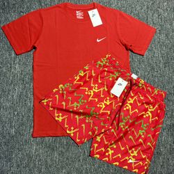 Red Nike Short Set. $55