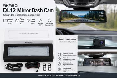 🚗 AKASO DL12 Mirror Dash Cam –New in Box 📦
