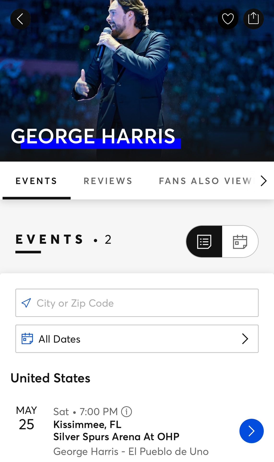 George Harris Kissimme Events Tickets