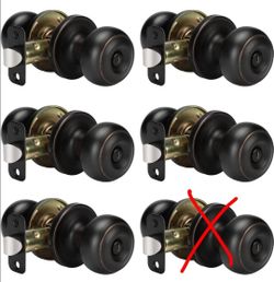 (Brand New in Box)
5 Pack Goldenwarm Oil-Rubbed Bronze Interior Door Knobs, 5 Pack Interior Door Knobs Keyless Door Lock for Bedroom Bathroom, Privac