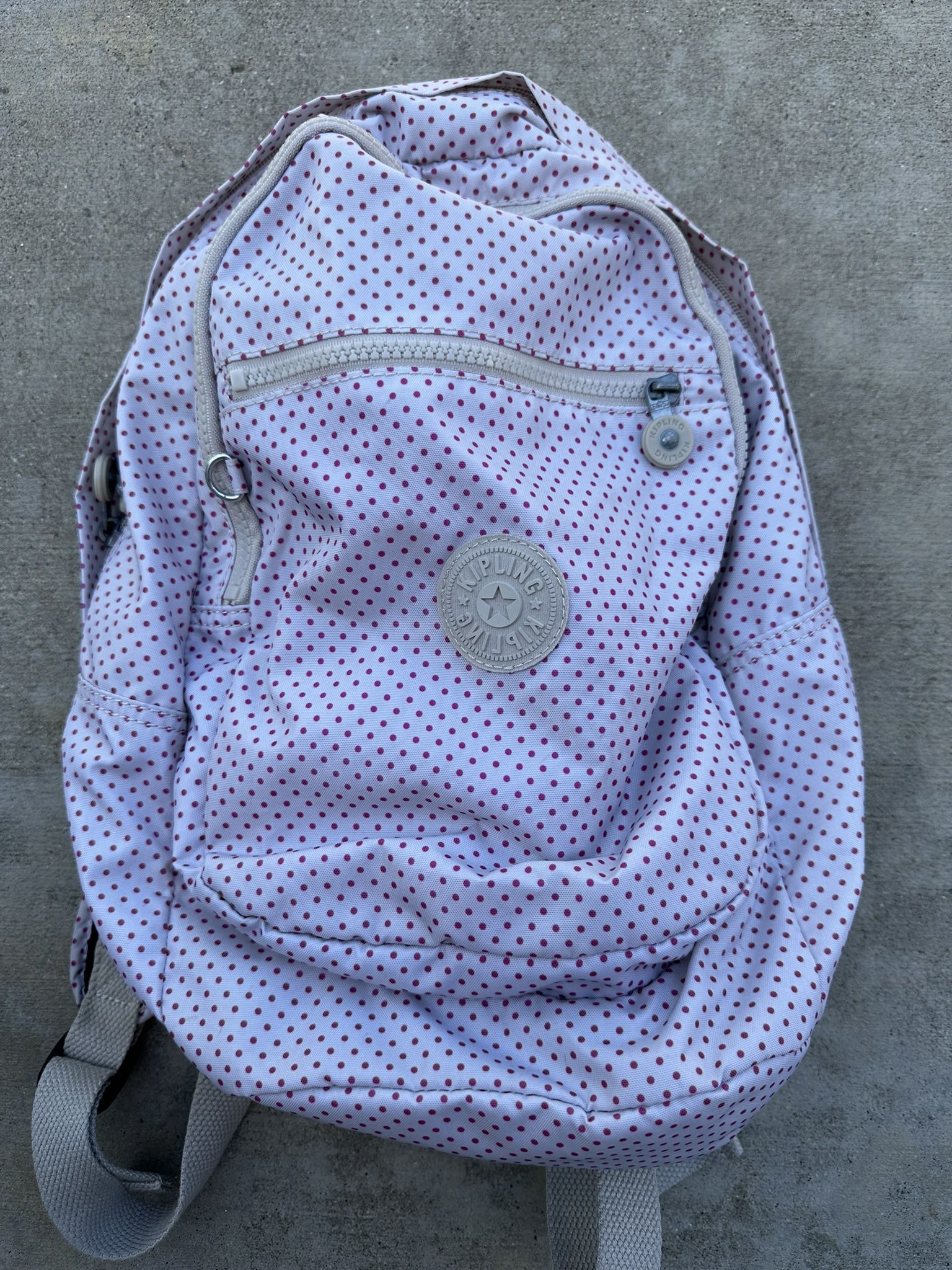 Kipling Challenger II Ladies Fantastic Dot Pink Polyester Casual Backpack BP-3762