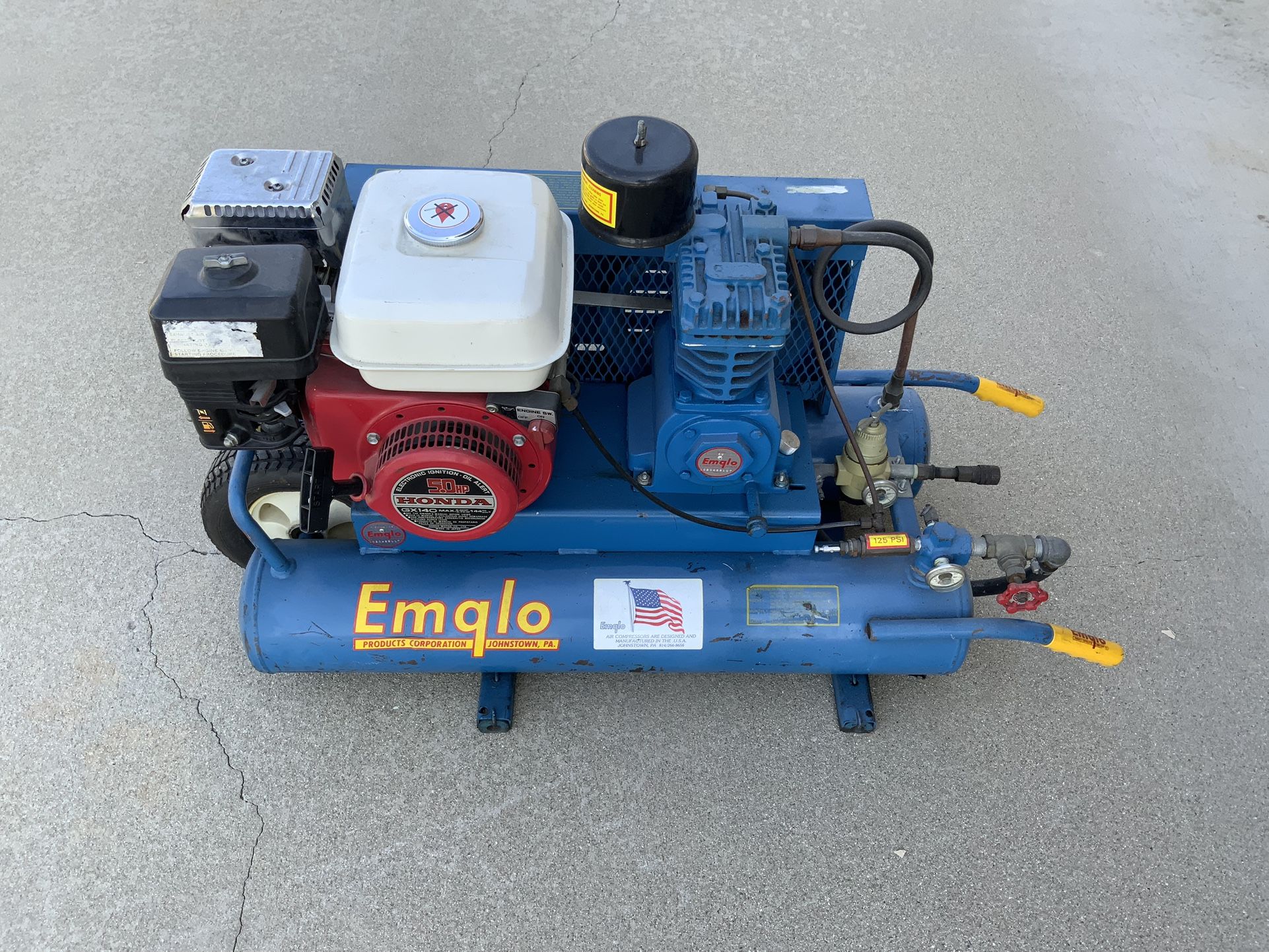 Emglo Gasoline Air Compressor Lightly Used