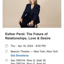 Esther Perel - FREE TICKETS Unable To Attend
