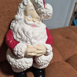 Vintage Retro Atlantic Mold Ceramic Winking Santa Claus Figure 20” Large Excellent condition!