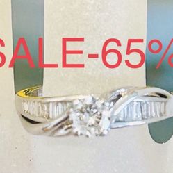 Engagement Wedding Diamond Ring Both As 1 Ring 💍 1.40 Carats NATURAL DIAMONDS 💎 VALENTINES 💝SALE -65% Appraised By GEMOLOGICAL INSTITUTE NEW YORK  