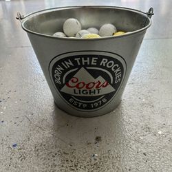Coors Beer Bucket With 50 Golf Balls