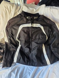 Gargoyle Men's XL/46 Armored Mesh Full Zip Lined Biker Motorcycle Jacket BLACK