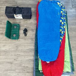 Camping Bundle (4 Sleeping Bag, Tent, Grill, Binoculars)