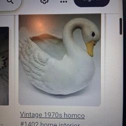 Homco Vintage Swan Figurine/planter