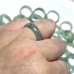 1pcs Myanmar Burma Green Jade Jadeite Ring Size : 4-11