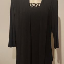 Ladies Black Formal Top Beaded Dress .