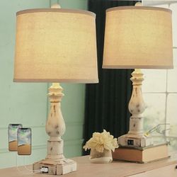 Touch Control Rustic Table Lamp Set