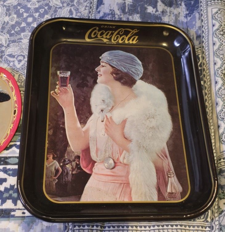 Vintage Coca Cola Girl at a Party Tray-1925 Advertising-Made in 1973