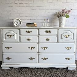 Beautiful shabby distressed solid wood ten drawer dresser