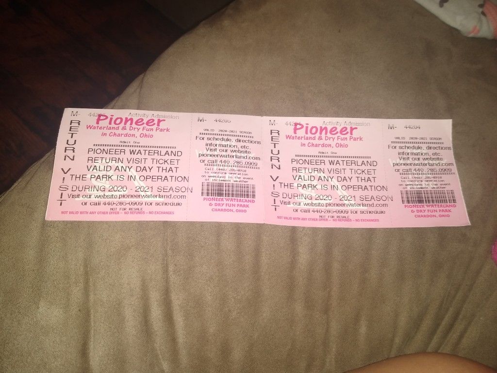 Water park tickets