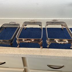 3 silver plated casserole servers