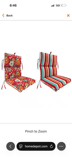 Patio furniture cushions