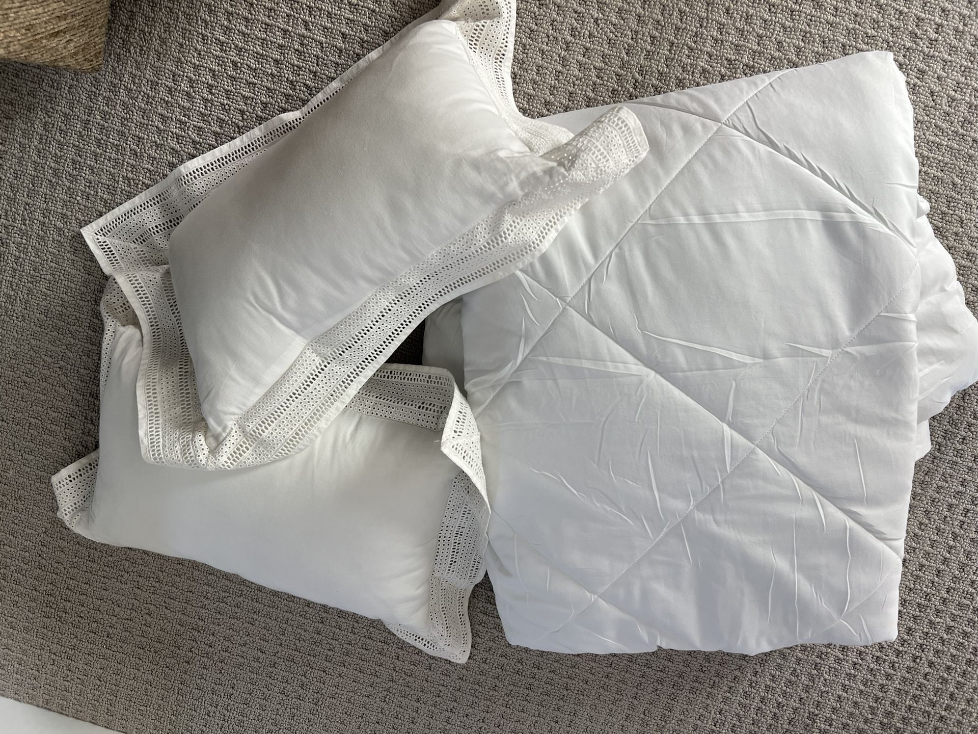 Twin Extra Long Comforter And Decorative Pillows