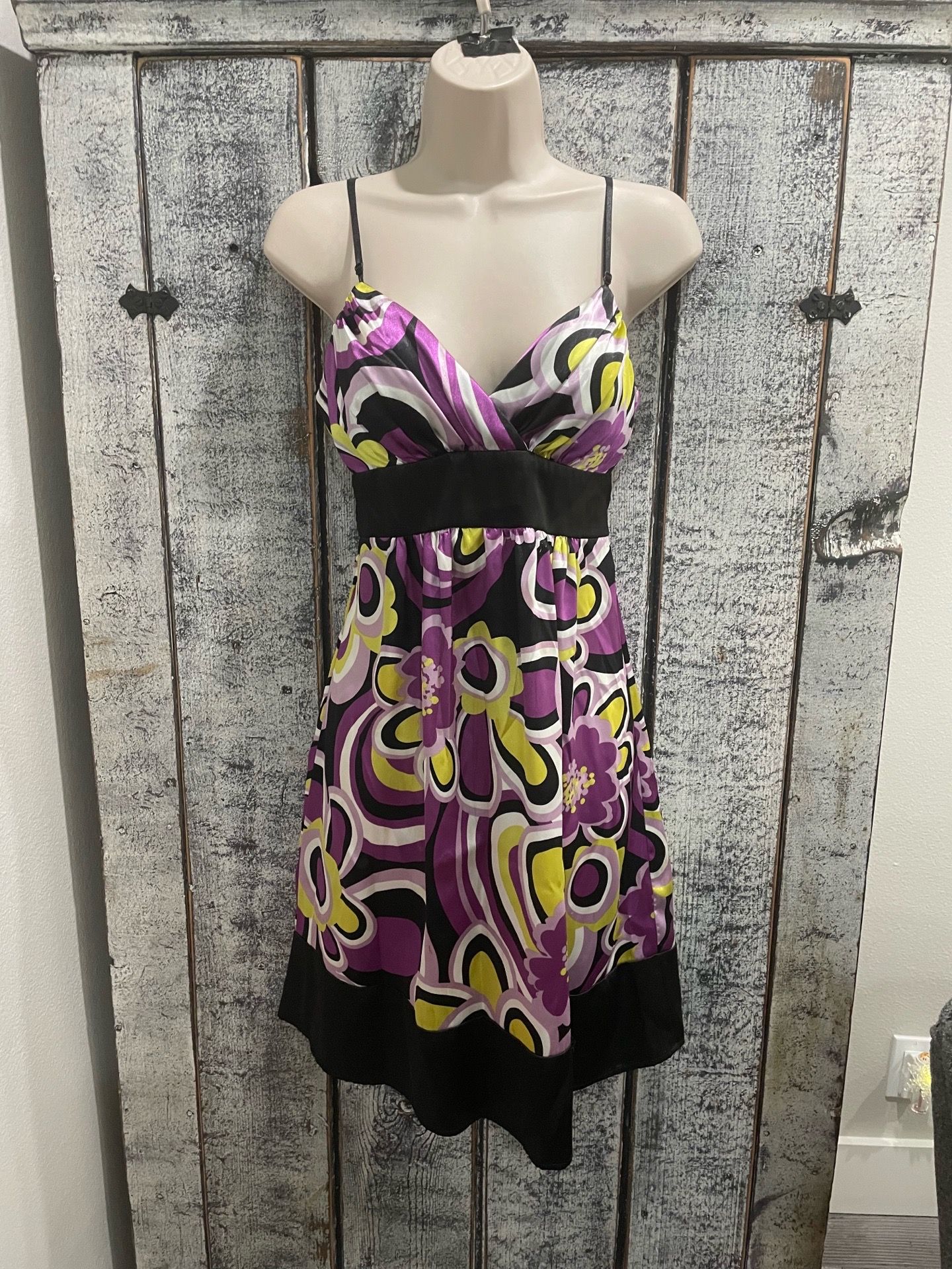 B. Darlin purple pint floral summer knee length dress size 7/8 medium