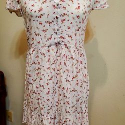 White Floral Short Dress