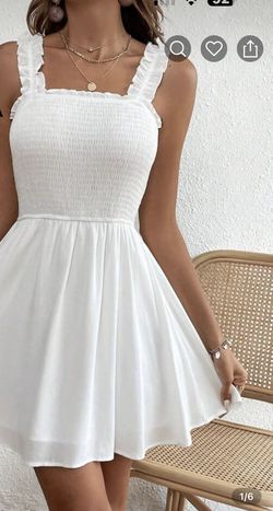White Frill Trim Cami Dress 