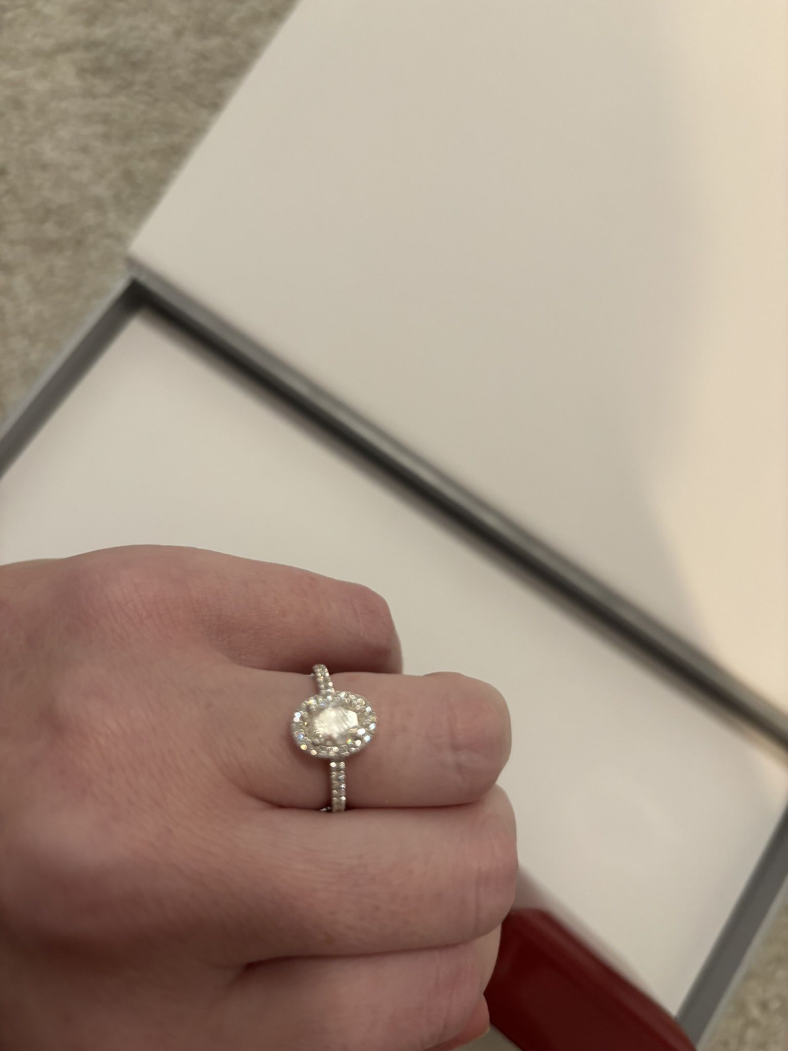 NEW NATURAL OVAL DIAMOND 14K WHITE GOLD ENGAGEMENT