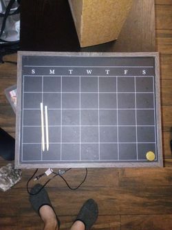 Chalkboard Calendar with Wood Frame
