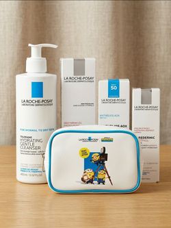 ​La Roche-Posay Skincare Bundle Cleanser, Retinol Eye Face, Serum + Minions Bag