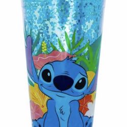 Silver Buffalo Disney Lilo & Stitch "Ohana" Carnival Cup with Lid and Straw Holds 32oz 