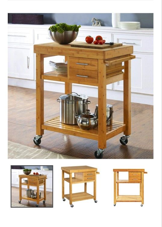 Kitchen Cart w/ Towel Rack Island Cart Assembled New