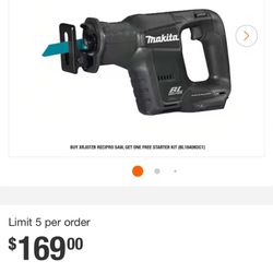 Makita 18V LXT Sub-Compact Lithium-Ion Brushless Cordless Variable Speed Reciprocating Saw 