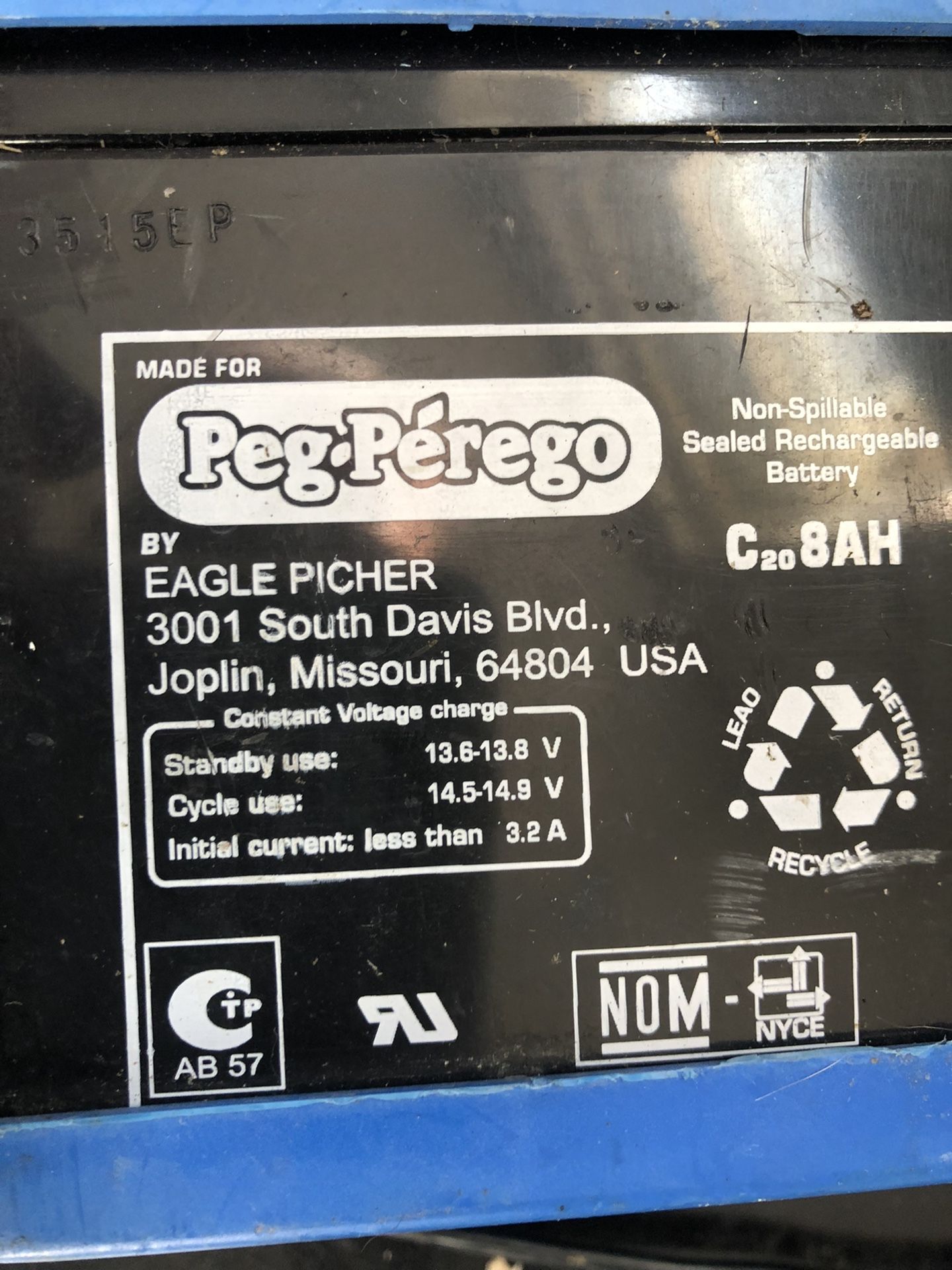 Peg P’erego Battery And Charger