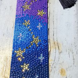 Starry night beaded bookmark