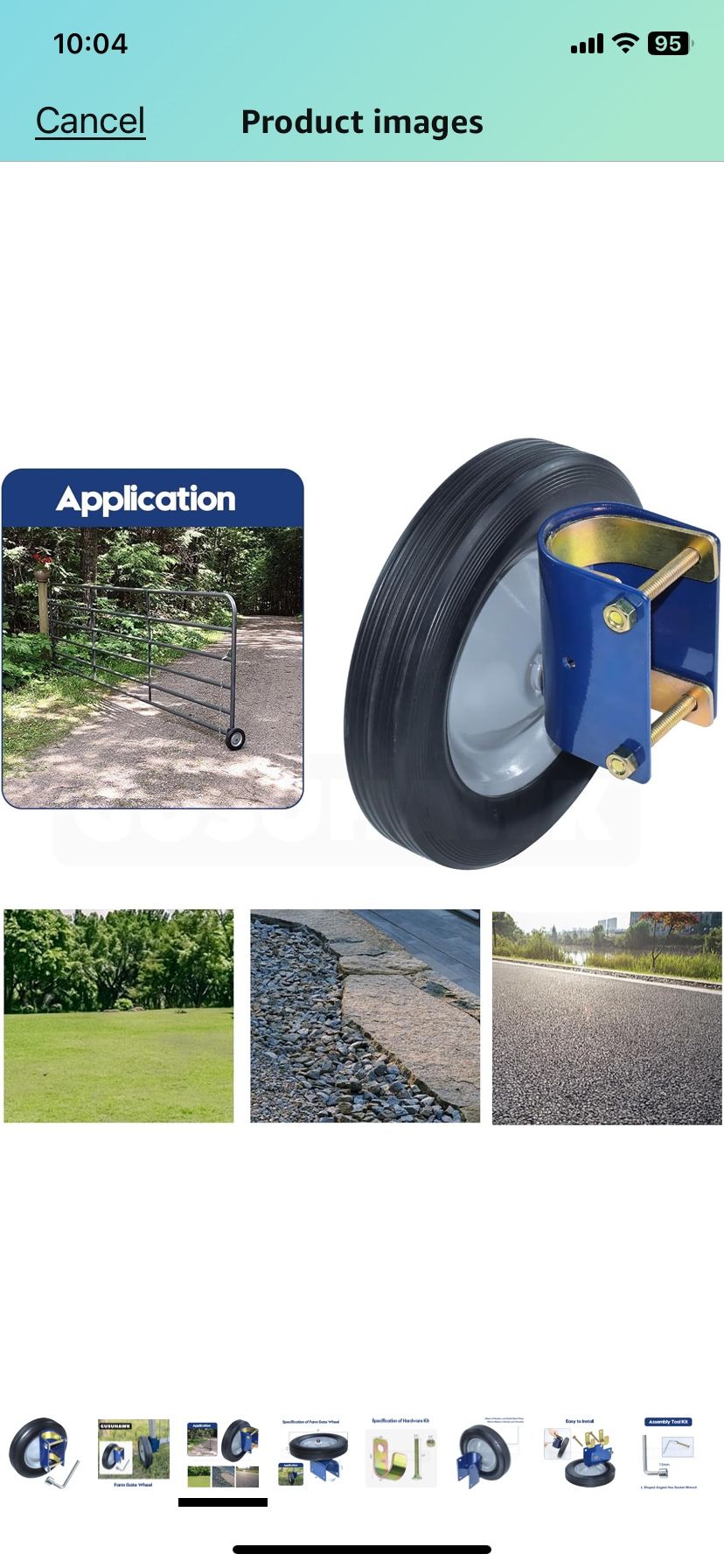 Farm Gate Wheel Replaces S1 Fence Gate Wheel for Round Tube Gates 1-5/8" to 2" Diameter, Allows You to Open and Close Gates Easily, Helps to Pr