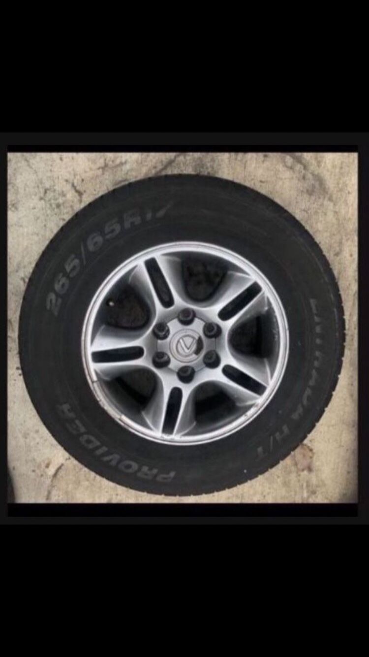 1 X 265/65r17 6x5.5 6x139.7 Stock Lexus Gx470 Gx460 Rims Wheels Tacoma 4Runner Yukon Tire!!!!!!!!!!!
