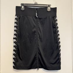 Women’s Kappa Zip Front  Racer Mini Skirt Size Small Black & White