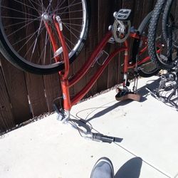 3 Bike Aluminum,1 Trek ,1 Black Aluminum,1 Black Mad Max Bike That Needs A Chain 