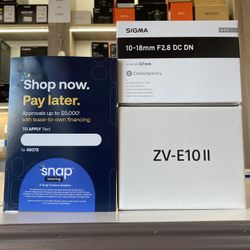 Sony ZV-E10 II Camera With Sigma 10-18mm Lens (Located In Downey, CA)
