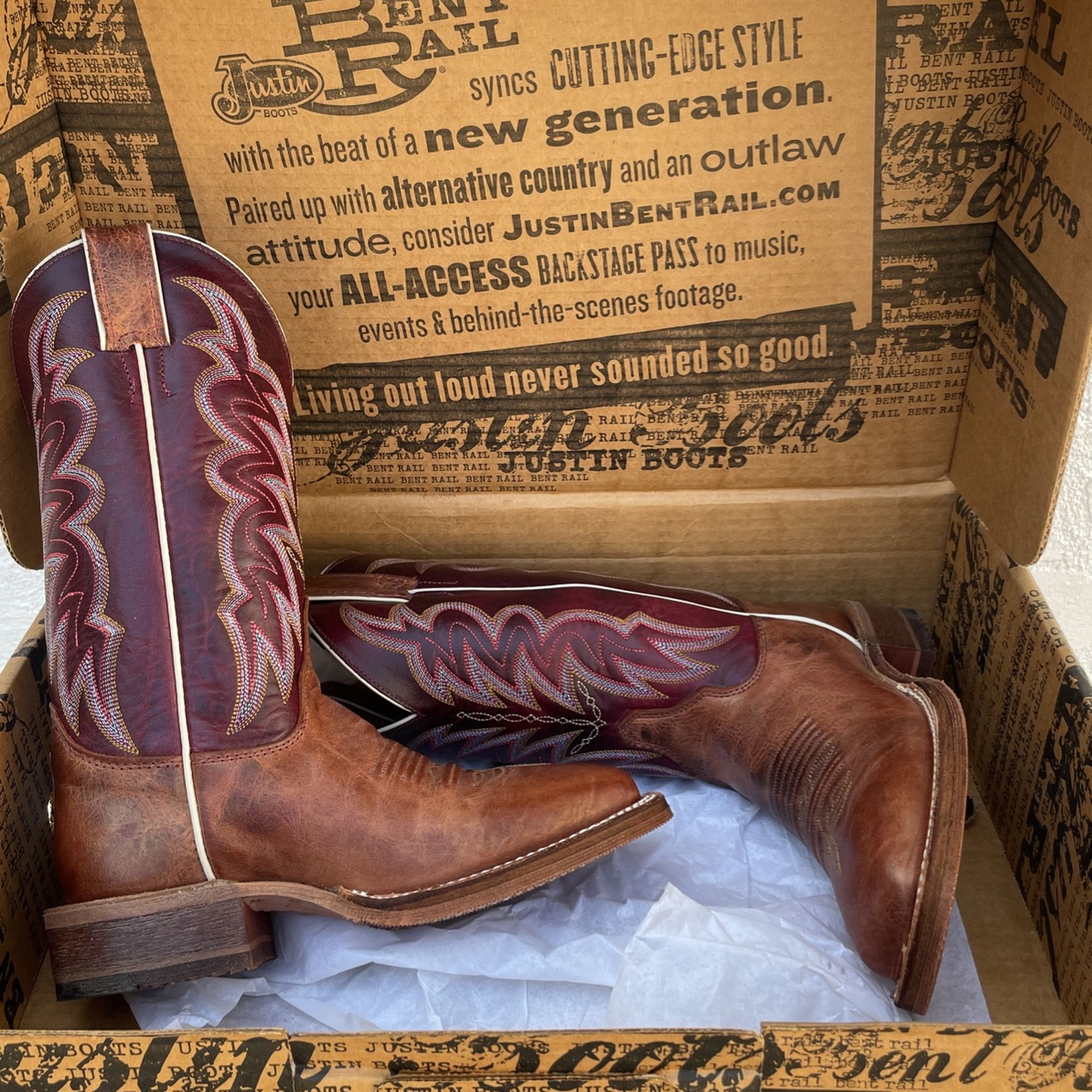 Justin Bent Rail Performance Square Toe