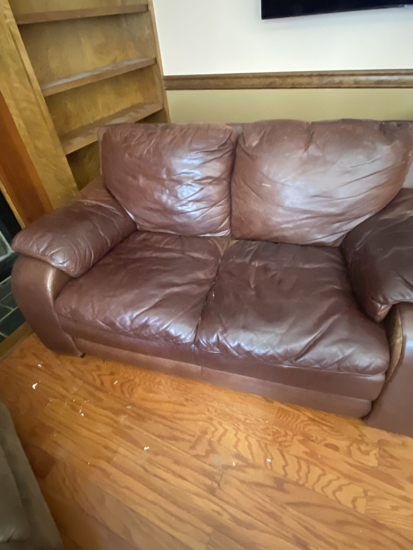 Leather Sofa and Chair