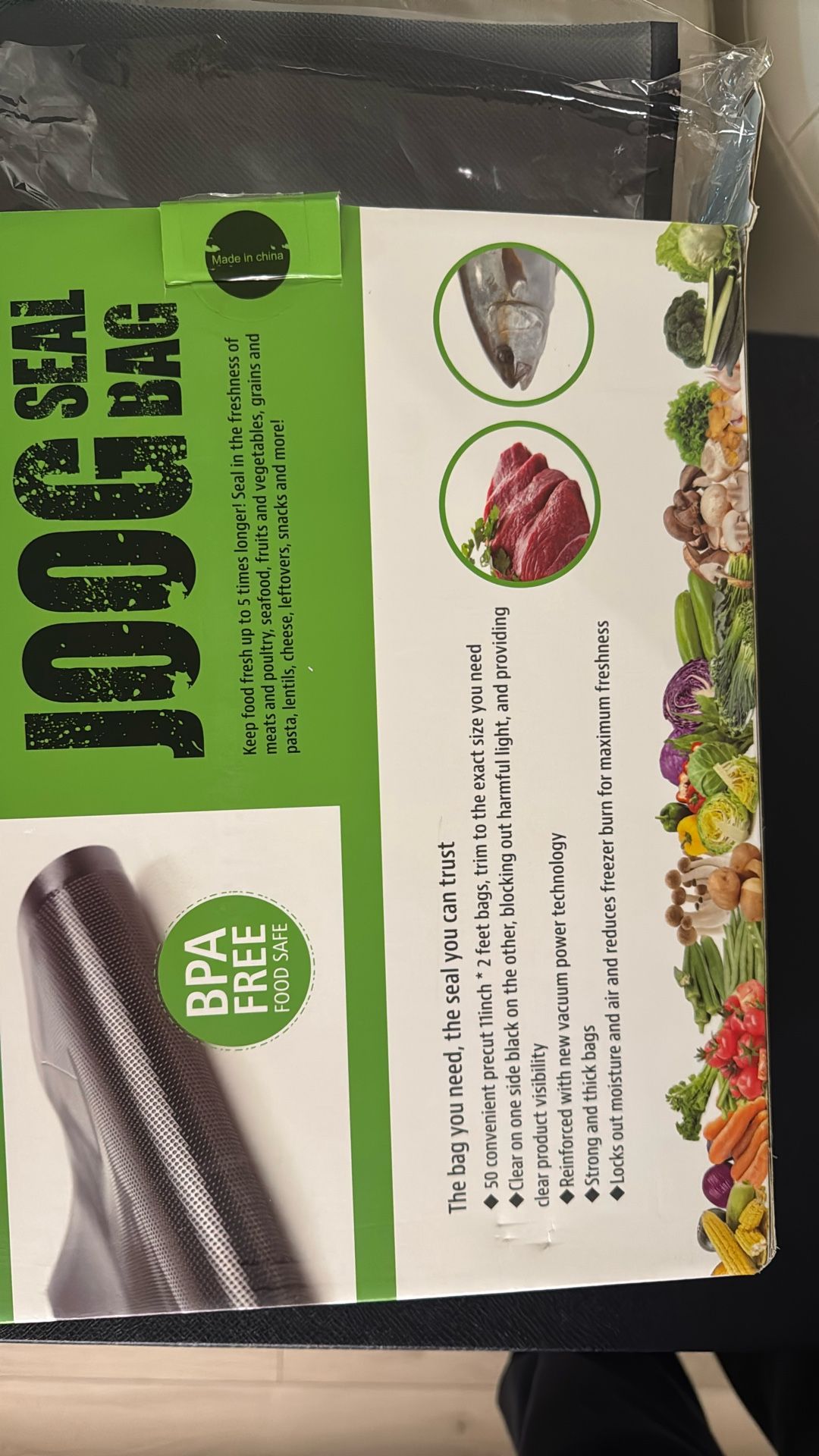 Joog Vacuum Sealer Bags 11" x 22" Black & Clear - 50 Count